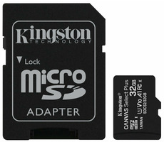 Kingston Canvas Plus microSDHC 32GB s adaptérem / UHS-I V10 / U1 / Class 10 