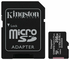 Kingston Canvas Plus microSDXC 256GB s adaptérem / UHS-I V10 / U1 / Class 10 