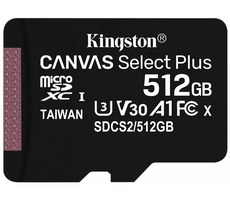 Kingston Canvas Plus microSDXC 512GB / UHS-I V10 / U1 / Class 10 