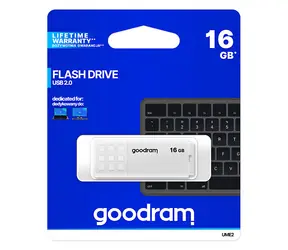 GOODRAM UME2 16GB bílá / Flash disk / USB 2.0 / čtení: 20MBs / zápis: 5MBs