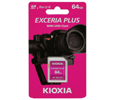 KIOXIA EXCERIA PLUS SDXC 64GB / Class 10 / UHS-I U3 / A1 / V30 / čtení: 98MBs / zápis: 65MBs