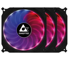 CHIEFTEC CF-3012-RGB sada 3x 120mm RGB větrák s příslušenstvím / 120 x 120 x 25mm / 1200 RPM / 16 dB / RGB / 6 PIN