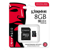 Kingston microSDHC 8GB Industrial + adaptér / UHS-I V30 / U3 / Class 10