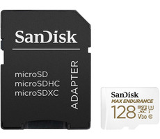 SanDisk Max Endurance microSDXC 128GB + adaptér / Class 10 / UHS-I / U3 / V30 / čtení: 100MBs / zápis: 40MBs