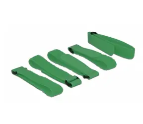 Delock Vázací pásky na suchý zip D 300 mm x Š 20 mm 5 kusů s očkem zelená