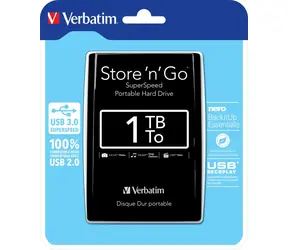 Verbatim Store 'n' Go USB 3.0 1TB černá / Externí HDD / 2.5"/ USB 3.0 / 5 400 ot-min