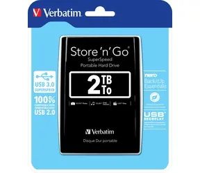 Verbatim Store 'n' Go USB 3.0 2TB černá / Externí HDD / 2.5"/ USB 3.0 / 5 400 ot-min