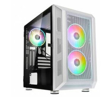 Kolink Citadel MESH RGB bílá / M-ATX / 2xUSB 3.0 + 1xUSB 2.0 / 3x120 mm ARGB / bez zdroje / průhledná bočnice