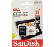 SanDisk Ultra microSDHC 32GB + adaptér / Class 10 / UHS-I / čtení: až 100MBs