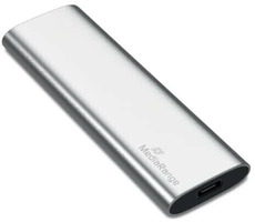 MediaRange MR1100 120GB stříbrná / Externí SSD / M.2 SATA III / TLC / USB-C / R:450MBs / W:420MBs