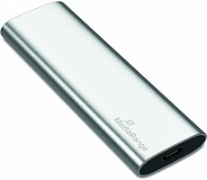 MediaRange MR1101 240GB stříbrná / Externí SSD / M.2 SATA III / TLC / USB-C / R:450MBs / W:420MBs