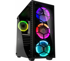 Kolink Observatory RGB černá / ATX / 1xUSB 3.0 + 2xUSB 2.0 / 4x 120 mm / bez zdroje / průhledná bočnice / tvrzené sklo 
