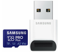 SAMSUNG micro SDXC 128GB PRO Plus + USB čtečka / UHS-1 / Class 10 / U3 / Čtení: 160MBps / Zápis: 120MBps