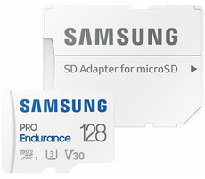 SAMSUNG PRO Endurance microSDXC 128GB + SD adaptér / Class 10 / UHS-I / U3 / čtení: 100MBs / zápis: 40MBs 