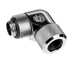 BitsPower Advanced otočný úhlový adaptér 90° G1/4 > 12mm hardtube stříbrná