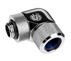 BitsPower Advanced otočný úhlový adaptér 90° G1/4 > 14mm hardtube stříbrná