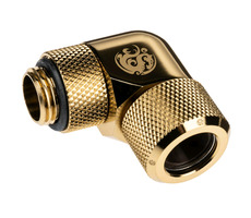 BitsPower Advanced Multi-Link otočný úhlový adaptér 90° G1/4 > 12mm hardtube zlatá
