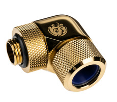 BitsPower Advanced Multi-Link otočný úhlový adaptér 90° G1/4 > 14mm hardtube zlatá