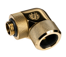 BitsPower Advanced Multi-Link otočný úhlový adaptér 90° G1/4 > 16mm hardtube zlatá
