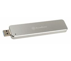 SilverStone MS09S externí box pro M.2 SSD s vysouvacím USB 3.1 konektorem stříbrná / 2260 & 2280 / Plug & Play