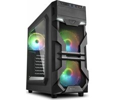 Sharkoon VG7-W RGB černá / ATX / 2x USB 3.0 / 3x 120 mm /  průhledná bočnice / Bez zdroje