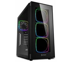 Sharkoon TG6 černá / ATX / 2x USB 3.0 / 4x 120 mm / RGB / Bez zdroje / průhledná bočnice