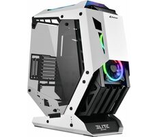 Sharkoon ELITE SHARK CA700 černo-bílá / ATX / RGB / bez zdroje / 2x 120mm / průhledná bočnice