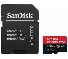 SanDisk Extreme PRO microSDXC 128GB + adaptér / Class 10 / UHS-I / čtení: až 200MBs