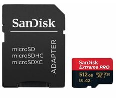 SanDisk Extreme PRO microSDXC 512GB + adaptér / Class 10 / UHS-I / čtení: až 200MBs