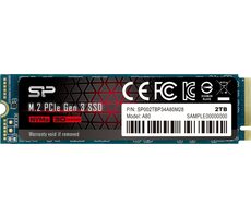 Silicon Power M.2 2280 A80 2TB / Interní SSD / PCIe Gen 3x4 / čtení:3400MBs / zápis:3000MBs