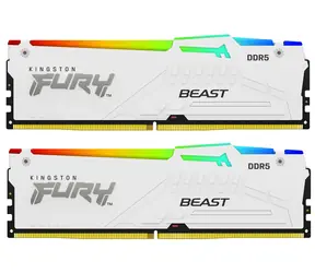 Kingston Fury Beast White RGB 64GB (2x32GB) DDR5 5600MHz / CL40 / DIMM / On-Die ECC / XMP / 1.25V