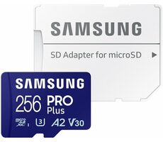 SAMSUNG PRO Plus microSDXC 256 GB + SD adaptér / UHS-1 / Class 10 / U3 / Čtení: 180MBps / Zápis: 130MBps