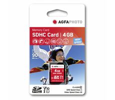 AgfaPhoto SDHC Card High Speed 4GB / R:90 MB/s / W:12 MB/s / Class 10