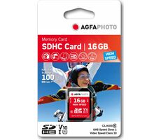 AgfaPhoto SDHC Card High Speed 16GB / R:90 MB/s / W:15 MB/s / Class 10