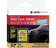 AgfaPhoto SDXC Professional 256GB / R:280 MB/s / W:250 MB/s / Class V90 