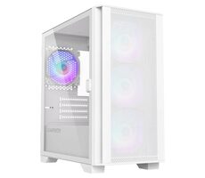 Montech Air 100 ARGB bílá / Micro ATX / 3x USBA / 4x 120mm / bez zdroje / průhledná bočnice