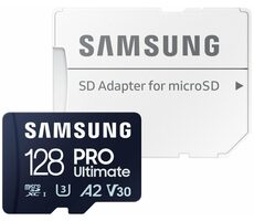 SAMSUNG Micro SDXC PRO Ultimate 128GB + SD adaptér / UHS-1 / Class 10 / U3 / Čtení: 200MBps / Zápis: 130MBps