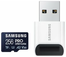 SAMSUNG Micro SDXC PRO Ultimate 256GB + USB adaptér / UHS-1 / Class 10 / U3 / Čtení: 200MBps / Zápis: 130MBps
