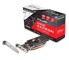 Sapphire RX 6400 PULSE 4G / 2039-2321 MHz / 4GB GDDR6 / 64-bit / 1x HDMI + 1x DP / 55W