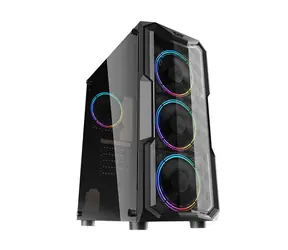 darkFlash Aquarius Acrylic černá / ATX / bez větráků / 3x USB-A / průhledná bočnice / bez zdroje