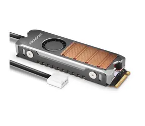 AXAGON CLR-M2FAN, měděný chladič s ventilátorem pro jedno i oboustranný M.2 SSD disk, výška 13 mm
