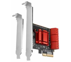 AXAGON PCES-SA6, PCIe řadič - 6x interní SATA 6G port, ASM1166, SP & LP