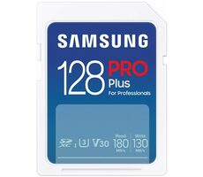 SAMSUNG PRO Plus SDXC 128 GB / Class 10 / U3 / čtení: až 180MBs / zápis: až 130MBs / vhodné pro 4K
