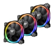 THERMALTAKE Riing Quad 12 RGB Radiator černá 3ks / Ventilátor / 120 mm / Hydraulic Bearing / 1500 RPM @ 26.4 dB / 40.6