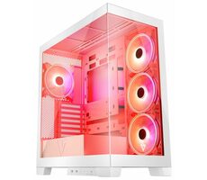 MODECOM Volcano Space Apex ARGB bílá / ATX / 1x USB-C 3.2 / 2x USB 3.2 / 4x 140mm / bez zdroje / průhledná bočnice