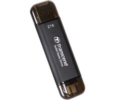 Transcend TS2TESD310C Externí SDD 2TB šedá / USB-A/C 3.2 Gen 2 / R: 1050MBs / W: 950MBs