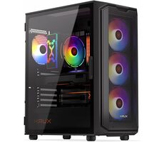 KRUX Orona černá / PC skříň / ATX / 2x USB-A 2.0 & 1x USB-A 3.0 / průhledná bočnice / bez zdroje 