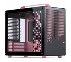 Jonsplus Z20 černo-růžová / Micro-ATX / 1x USB-A 3.2 / 1x USB-C 3.2 / průhledná bočnice 