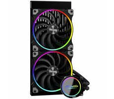 Alpenföhn Gletscherwasser 280mm černá / AiO vodní chladič CPU / 2x 140mm / 36.4 dB @ 2000 RPM / 103 CFM / Intel + AMD
