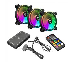 White Shark 1262-04-V NEBULA Kit 3ks černá / Sada ventilátorů / 120mm / ARGB / 25dB